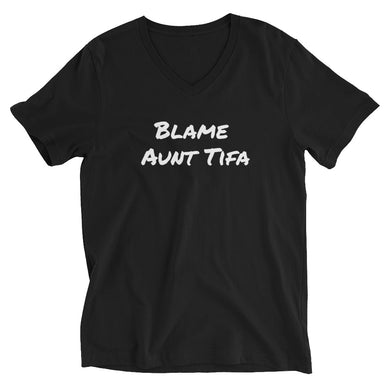 Blame Aunt Tifa Unisex Short Sleeve V-Neck T-Shirt